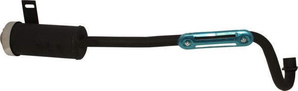 Exhaust Tube and Muffler - Exhaust Pipe and Muffler, Exhaust Manifold, 50cc to 125cc, ATV - 70A5800BK - PBC2460F1