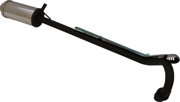 Exhaust Tube and Muffler - Exhaust Pipe and Muffler, Exhaust Manifold, 50cc to 155cc, Dirt Bike - 70A5810BK - PBC2461F1