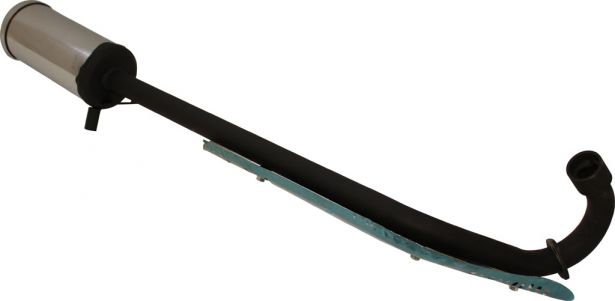 Exhaust Tube and Muffler - Exhaust Pipe and Muffler, Exhaust Manifold, 50cc to 155cc, Dirt Bike - 70A5810BK - PBC2461F1