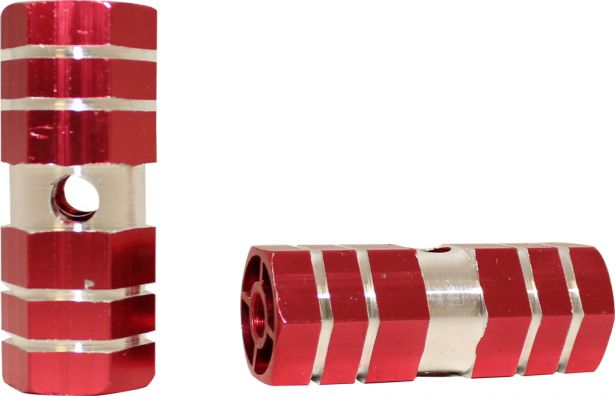 Foot Pegs - Dirt Bike, Red, CNC Machined Lightweight (2 pcs) - 40D5060RD - PBC644F1