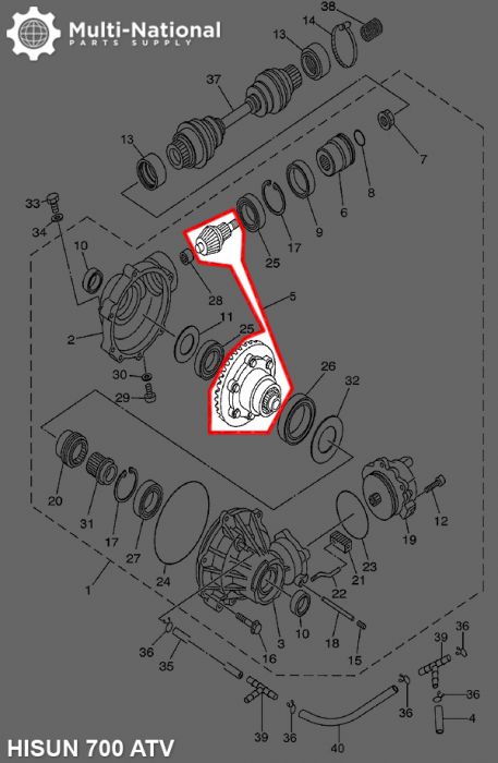 Front Differential Gears - ATV/UTV, Hisun, 400-700cc - 20A7240 - PBC1723F1