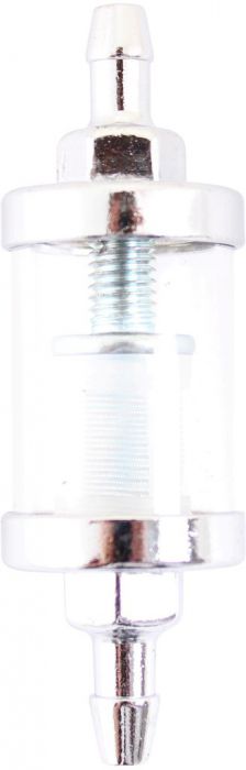 Fuel Filter - Aluminum, CNC, Transparent Fluid Window, Chrome Silver - 20A5250SV - PBC2582F1