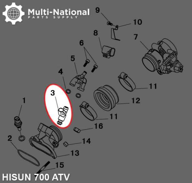 Fuel Injector - ATV, Hisun, 700cc - 20A7870 - PBC2621F1