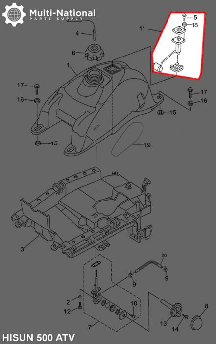 Fuel Sensor - ATV, Hisun, 500-700cc - 30A4650 - PBC1963F1