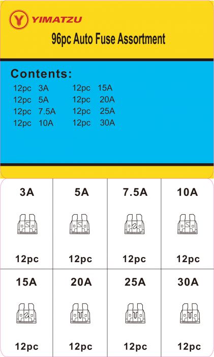 Fuse Kit - AUTO Fuse Assortment (96pcs) - KIT5227 - PBC1851F1