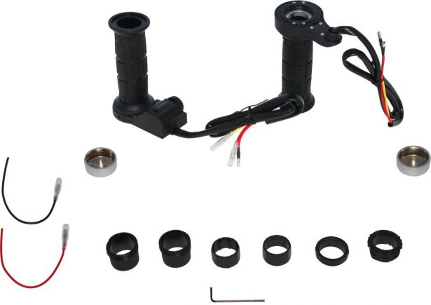 Heated Throttle Grips - Universal 22mm/27mm, 10-Stage, Twist Throttle - PBC610F1