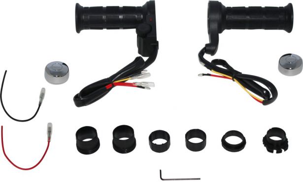 Heated Throttle Grips - Universal 22mm/27mm, 10-Stage, Twist Throttle - PBC610F1