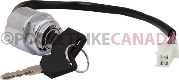 Ignition Key Switch - 4 Pin Female, Metal - 10A4262 - PBC2261F1