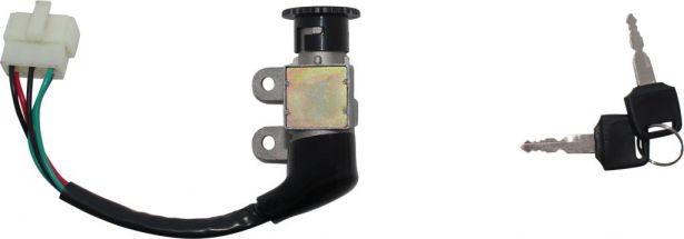 Ignition Key Switch - 5 Wire, 6 pin Male, Metal, Steering Lock, Scooter, GY6 - 10A4250 - PBC2043F1