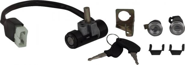 Ignition Key Switch - 5 pin Male, Metal, Steering Lock, Scooter - 10A4296 - PBC2302F1