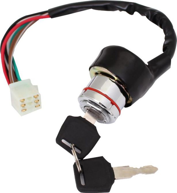 Ignition Key Switch - 6 pin (9 slot) Female, Metal - 10A4261 - PBC2030F1