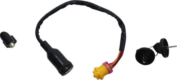 Ignition Key Switch - Odes, 400cc, Liangzi LZ400-4, with Steering Lock - 10A4230 - PBC2163F1