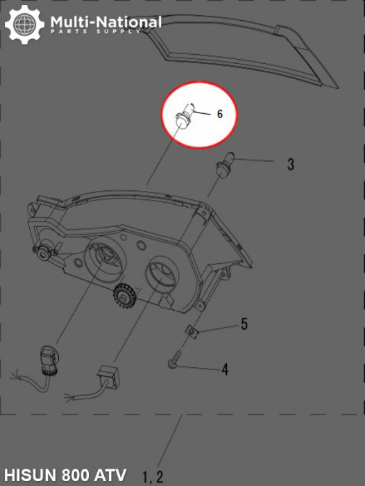 Light Bulb - 12V 55W, Single Prong, ATV, Hisun, 800cc - BLB5308 - PBC3064F1