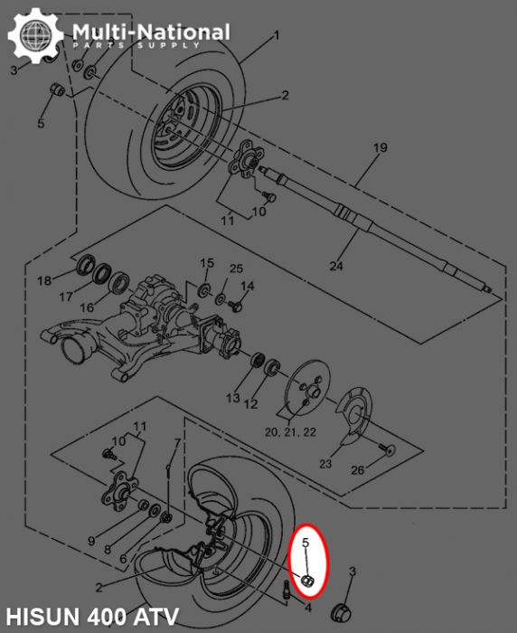 Lug Nut - ATV, Hisun, M10 (1pc) - HWN5650 - PBC2946F1