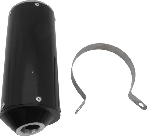 Muffler - Aluminum, With Mounting Bracket, Black - PBCMFL51F1