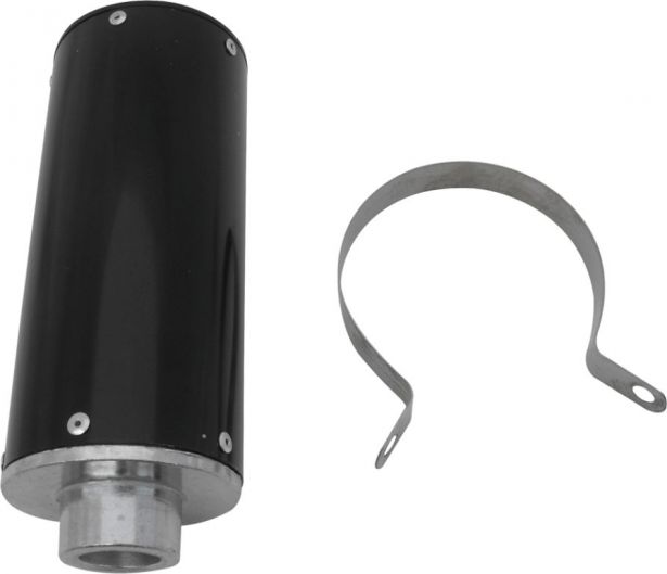 Muffler - Aluminum, With Mounting Bracket, Black - PBCMFL51F1