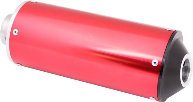 Muffler - Aluminum, With Mounting Bracket, Red and Black - PBCMFL51F1