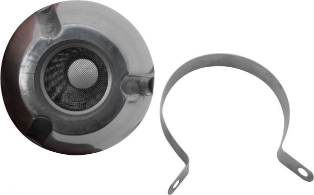 Muffler - Performance CNC, With Mounting Bracket, Chrome - PBCMFL50F1