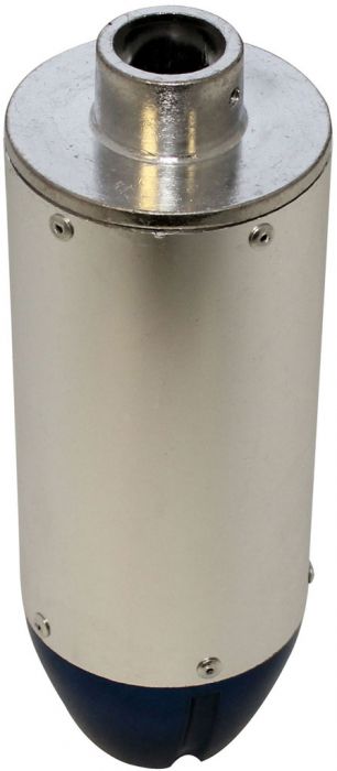 Muffler - Performance CNC, With Mounting Bracket, Chrome and Blue - PBCMFL50F1