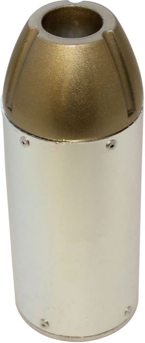 Muffler - Performance CNC, With Mounting Bracket, Chrome and Gold - PBCMFL50F1