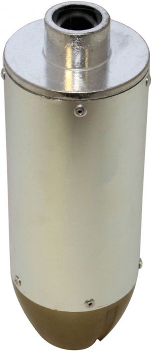 Muffler - Performance CNC, With Mounting Bracket, Chrome and Gold - PBCMFL50F1