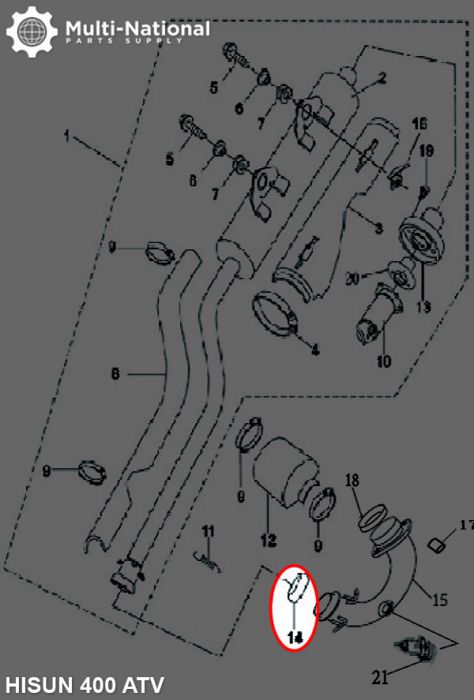 Muffler Sealing Boot - Hisun, 400-800cc, ATV/UTV - MFL8040 - PBC2444F1