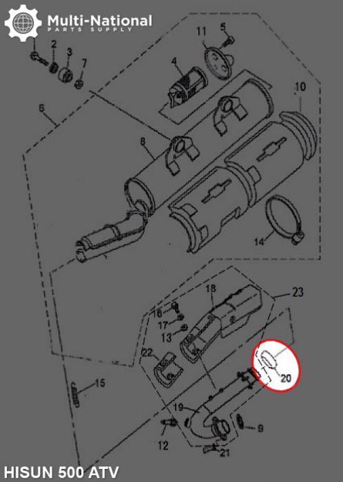 Muffler Sealing Boot - Hisun, 400-800cc, ATV/UTV - MFL8040 - PBC2444F1