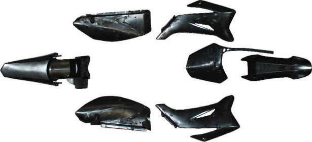 Plastic Set - 110cc, Dirt Bike, Black, Yamaha, TTR110 profile (7pcs) Body Kit / Plastic Set - PBC10679FF1