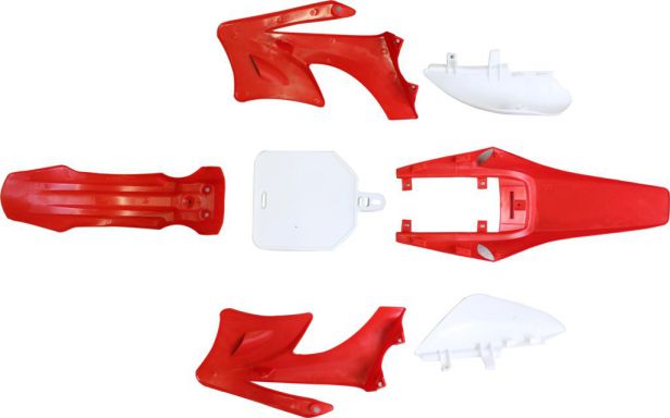 Plastic Set - 50cc to 150cc, Dirt Bike, Red (7pcs) - 70D7110RD - PBC639F1