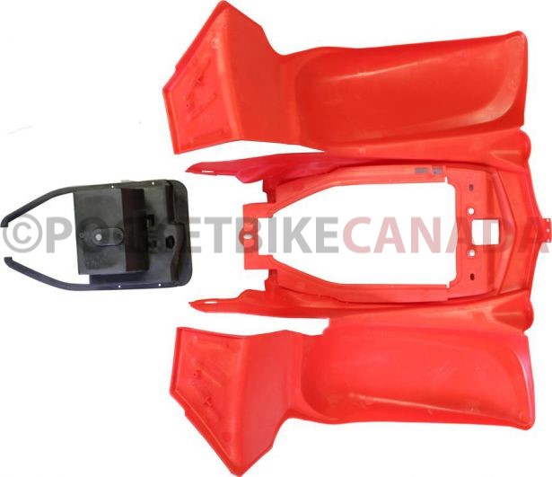 Plastic Set - 50cc to 250cc ATV, Red, Racing Style - 70A7140RD - PBC463F1