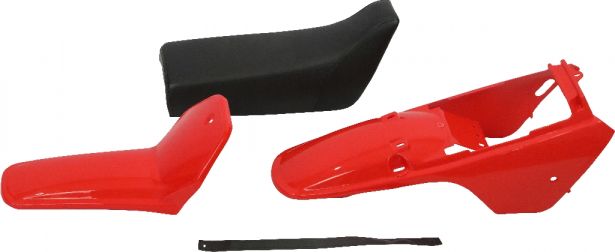 Plastic Set - 80cc, Dirt Bike, Red, Yamaha, PW80 Profile, 2pc - 70D7135RD - PBC474F1