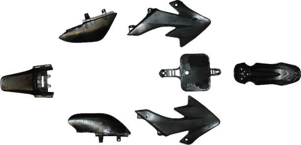 Plastic Set - 50cc to 150cc, Dirt Bike, Honda, CRF50, Carbon Fibre Design(7pcs) - 70D7120CF - PBC464F1