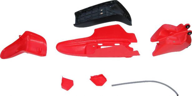 Plastic Set - PW50, Yamaha, Red (7 pcs) - 70D7125RD - PBC523F1