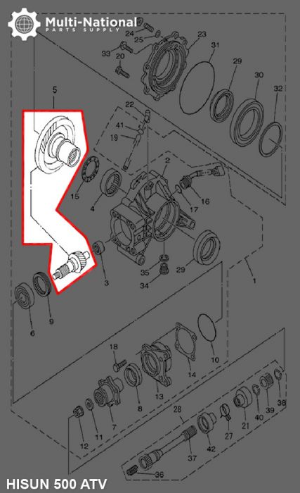 Rear_Differential_Gears_ _ATV UTV_Hisun_400 700cc_1