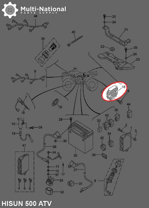 Rectifier - Voltage Regulator, Hisun, 400-700cc, ATV/UTV - 10A6044 - PBC2143F1