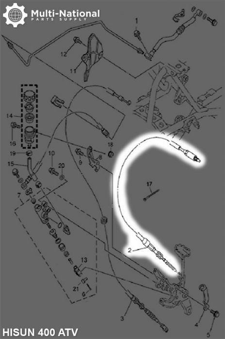 Reverse Cable Assembley - 81cm, ATV, Hisun, 400-800cc - CBL4950 - PBC859F1