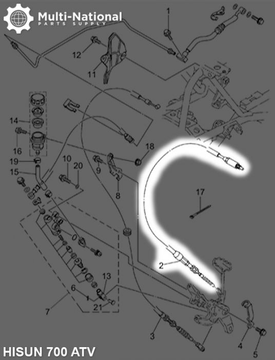 Reverse Cable Assembley - 81cm, ATV, Hisun, 400-800cc - CBL4950 - PBC859F1