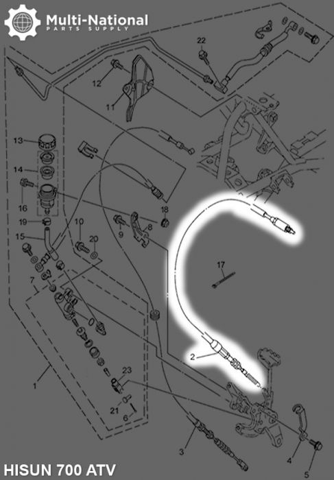 Reverse Cable Assembley - 81cm, ATV, Hisun, 400-800cc - CBL4950 - PBC859F1