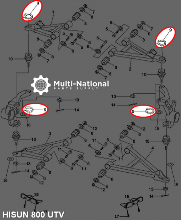 Snap Ring - Circlip, Hisun, ATV/UTV, 400-800cc - HWA1640 - PBC1401F1