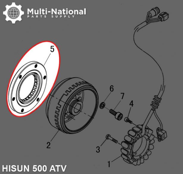 Starter Clutch - Overrunning Starter Bypass, 500-700cc, Hisun, ATV - 30A0250 - PBC1336F1