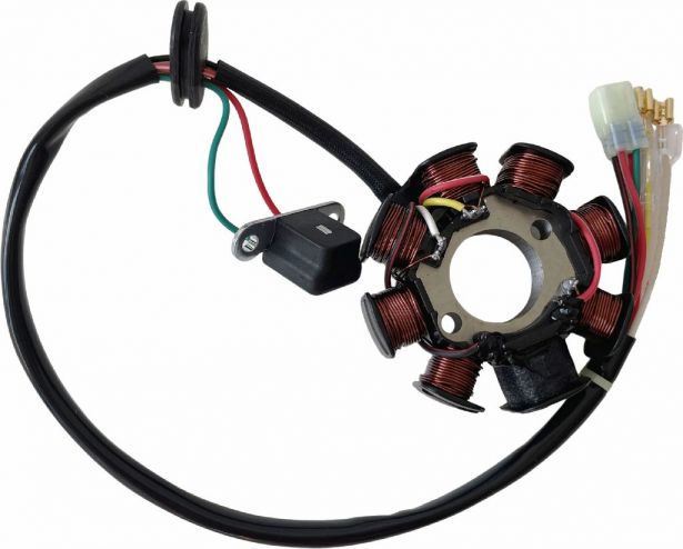 Stator - Magneto Coil Assembly, KTM125, KTM150, KTM200, KTM250, KTM300, KTM 200EXC, KTM 250XC, KTM 250XCW, KTM 250R, KTM 300XC, KTM 300XCW, KTM 300EXC, KTM 300EXC-E, Husqvarna TX125, TE150, TE250, TC250, TE300, Husaberg TE250, TE300, 55139004000, 5513900