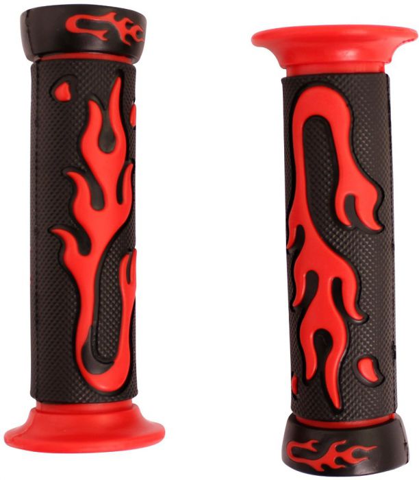 Throttle Grips - Flames, Red - 70D1830RD - PBC2708F1