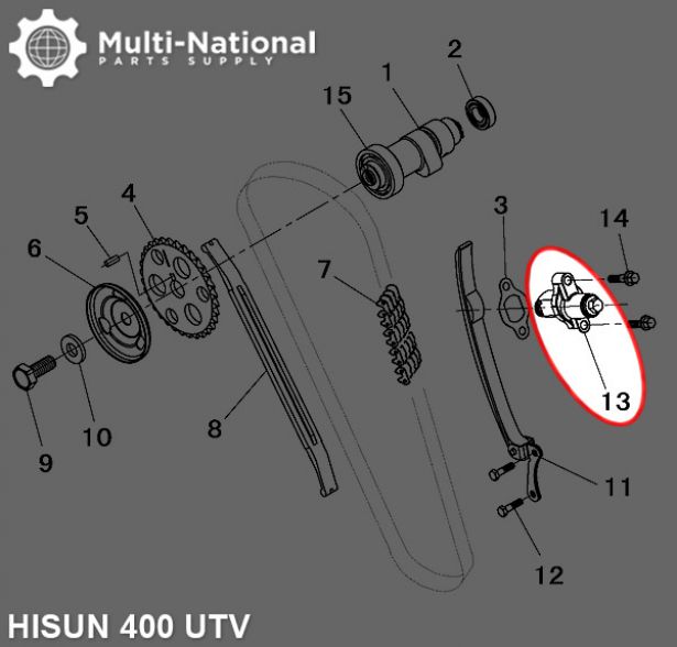 Timing Chain Adjuster - Hisun, 400cc, ATV/UTV - 70A9540 - PBC1176F1