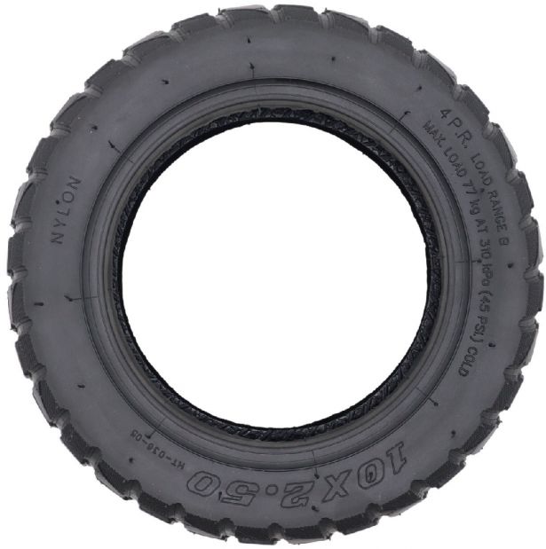 Tire - 10x2.5, 60/85-6 with Valve, Offroad / Winter / Snow, High Grip Tread - PBC40K1025F1