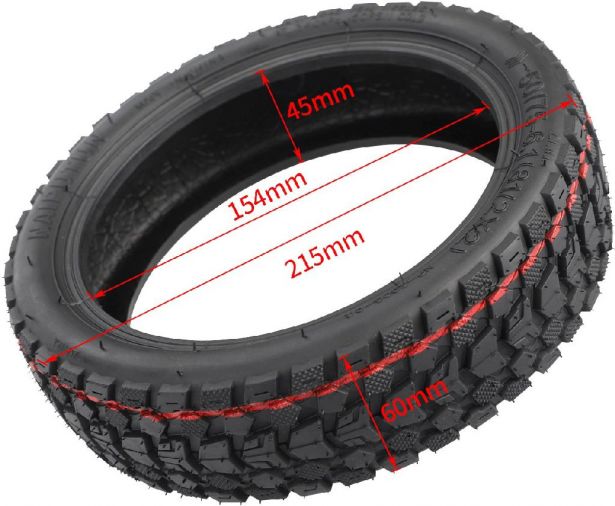 Tire - 8.5x2, 50/75-6.1 tire with Valve, Offroad / Winter / Snow, High Grip Tread - PBC40K0852F1