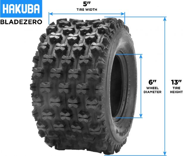 Tire - Hakuba BladeZero Offroad, 13x5.00-6, 2 Ply, ATV / Buggy - 40A1356H - PBC4012EF1