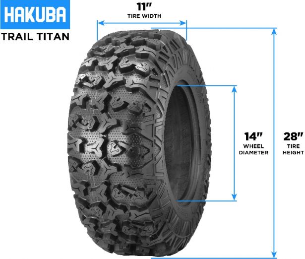 Tire - Hakuba Trail Titan Offroad, 28x11-14, 8 Ply, ATV / UTV - 40A281114H-1 - PBC4241EF1