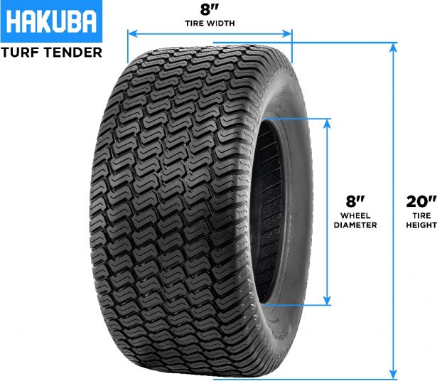 Tire - Hakuba Turftender, 20x8.00-8, 4 Ply, Lawn&Garden - 40G2088H - PBC3955EF1