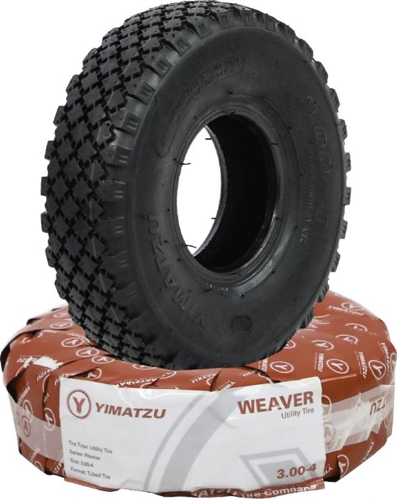 Tire - Yimatzu GridGrip, 3.00-4, 4 Ply, Tubed - 40S3004H-2 - PBC3958EF1