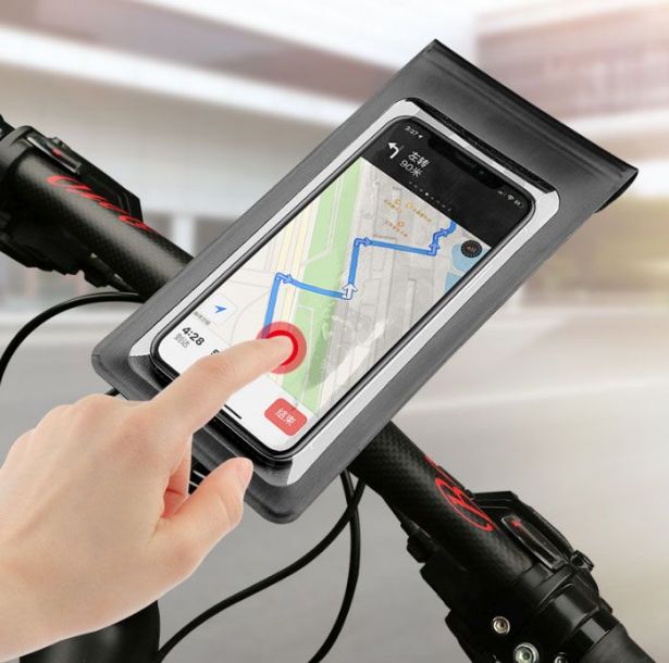 Touchscreen_Cell_Phone_Mount_ _Mobile_Phone_Holder_Up_to_6_Inch_Devices_Black_Pouch__Ratchet_Strap_2